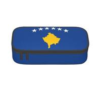 YHBLYKXP Bolsa de almacenamiento de gran capacidad con estampado de bandera de Kosovo, caja de suministros de oficina, bolsa de maquillaje, organizador de escritorio con, Negro, One Size, Conciso