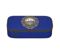 YHBLYKXP Bolsa de almacenamiento de gran capacidad con estampado de bandera del estado de New Hampshire, caja de suministros de oficina, bolsa de maquillaje, organizador de escritorio con, Negro, One