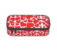 YHBLYKXP Bolsa de almacenamiento de gran capacidad con estampado de corazón de amor, caja de suministros de oficina, bolsa de maquillaje, organizador de escritorio con