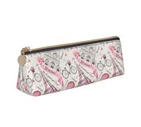 YHBLYKXP Bolsa de almacenamiento de piel triangular con estampado de perro y Paris Towe, bolsa de maquillaje portátil, almacenamiento diario de objetos pequeños