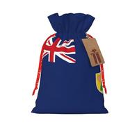 YHBLYKXP Bolsa de embalaje de Navidad con cordón y estampado de bandera de las Islas Turcas y Caicos, bolsa de regalo reutilizable para cumpleaños, fiesta de Acción de Gracias