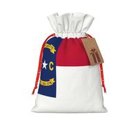 YHBLYKXP Bolsa de embalaje de Navidad con cordón y estampado de la bandera del estado de Carolina del Norte, bolsa de regalo reutilizable para cumpleaños, fiesta