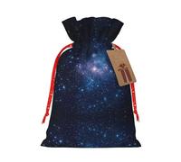 YHBLYKXP Bolsa de embalaje de Navidad reutilizable con estampado de galaxia y estrellas del universo para cumpleaños, fiesta de Acción de Gracias
