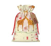 YHBLYKXP Bolsa de embalaje de Navidad reutilizable con estampado de jirafa y flores y mariposas para cumpleaños, fiesta de Acción de Gracias