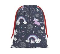 YHBLYKXP Bonita bolsa de terciopelo con estampado de arcoíris y animales marinos, bolsa de almacenamiento para dulces y aperitivos
