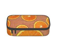 YHBLYKXP Caja de oficina impresa de gran capacidad, con diseño de limones y naranjas, organizador de papelería, bolsa de cosméticos de oficina