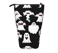 YHBLYKXP Divertido estuche retráctil vertical con estampado de fantasma blanco, bolsa de almacenamiento, apto para viajes de oficina y transporte diario