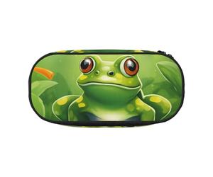 YHBLYKXP Estuche de tela Oxford con 1 estampado de ranas de dibujos animados con compartimentos de malla ordenados, una opción práctica o de viaje