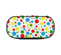 YHBLYKXP Estuche de tela Oxford con estampado de lunares coloridos con compartimentos de malla ordenados, una opción práctica o de viaje