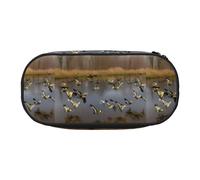 YHBLYKXP Estuche de tela Oxford con estampado de patos salvajes con compartimentos de malla ordenados, una opción práctica o viaje