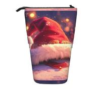 YHBLYKXP Estuche retráctil vertical con diseño de sombrero de Papá Noel, bolsa de almacenamiento, apto para viajes de oficina y transporte diario
