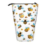 YHBLYKXP Estuche retráctil vertical con estampado de abeja de dibujos animados, bolsa de almacenamiento, apto para viajes de oficina y transporte diario