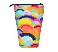 YHBLYKXP Estuche retráctil vertical con estampado de arco iris, bolsa de almacenamiento, apto para viajes de oficina y transporte diario