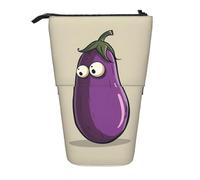 YHBLYKXP Estuche retráctil vertical con estampado de berenjena de dibujos animados, bolsa de almacenamiento, apto para viajes de oficina y transporte diario