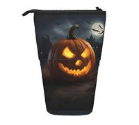 YHBLYKXP Estuche retráctil vertical con estampado de calabaza de Halloween, bolsa de almacenamiento, apto para viajes de oficina y transporte diario