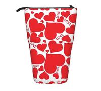 YHBLYKXP Estuche retráctil vertical con estampado de corazón, bolsa de almacenamiento, apto para viajes de oficina y transporte diario