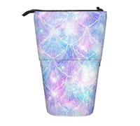 YHBLYKXP Estuche retráctil vertical con estampado de escamas de sirena, bolsa de almacenamiento, apto para viajes de oficina y transporte diario