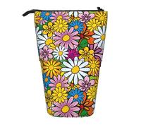 YHBLYKXP Estuche retráctil vertical con estampado de flores de dibujos animados, bolsa de almacenamiento, apto para viajes de oficina y transporte diario