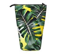 YHBLYKXP Estuche retráctil vertical con estampado de hojas de plátano tropical, bolsa de almacenamiento, apto para viajes de oficina y transporte diario