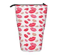 YHBLYKXP Estuche retráctil vertical con estampado de labios, bolsa de almacenamiento, apto para viajes de oficina y transporte diario