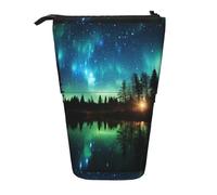 YHBLYKXP Estuche retráctil vertical con estampado de luces boreales, bolsa de almacenamiento, apto para viajes de oficina y transporte diario