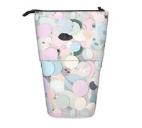 YHBLYKXP Estuche retráctil vertical con estampado de mármol pastel de terrazzo, bolsa de almacenamiento, apto para viajes de oficina y transporte diario