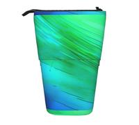 YHBLYKXP Estuche retráctil vertical con estampado de patrón verde azulado, bolsa de almacenamiento, apto para viajes de oficina y transporte diario