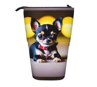 YHBLYKXP Estuche retráctil vertical con estampado de perro chihuahua, bolsa de almacenamiento, apto para viajes de oficina y transporte diario