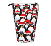 YHBLYKXP Estuche retráctil vertical con estampado de pingüinos de Navidad, bolsa de almacenamiento, apto para viajes de oficina y transporte diario