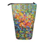 YHBLYKXP Estuche retráctil vertical con estampado de pintura de colores, bolsa de almacenamiento, apto para viajes de oficina y transporte diario