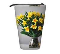 YHBLYKXP Estuche retráctil vertical con estampado de ramo de narcisos, bolsa de almacenamiento, apto para viajes de oficina y transporte diario