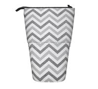 YHBLYKXP Estuche retráctil vertical con estampado de rayas grises, bolsa de almacenamiento, apto para viajes de oficina y transporte diario