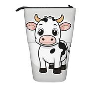 YHBLYKXP Estuche retráctil vertical con estampado de vaca de leche de dibujos animados, bolsa de almacenamiento, apto para viajes de oficina y transporte diario
