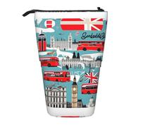 YHBLYKXP Estuche retráctil vertical con estampado "I Like London", bolsa de almacenamiento, apto para viajes de oficina y transporte diario