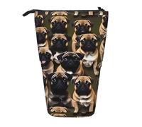 YHBLYKXP Estuche retráctil vertical con impresión estándar de imagen de pug, bolsa de almacenamiento, apto para viajes de oficina y transporte diario