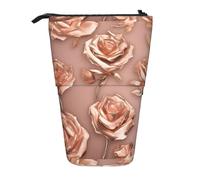 YHBLYKXP Estuche retráctil vertical con papel pintado de oro rosa, bolsa de almacenamiento, apto para viajes de oficina y transporte diario