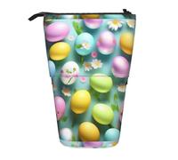 YHBLYKXP Estuche retráctil vertical con texto "Happy Easter Holiday Print", bolsa de almacenamiento, apto para viajes de oficina y transporte diario