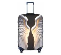 YHBLYKXP Funda de equipaje con estampado de alas de ángel, protector de maleta, funda protectora elástica, se adapta a maletas de 18 a 32 pulgadas, Blanco, L