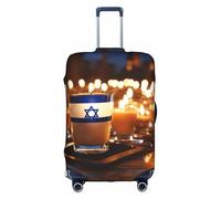 YHBLYKXP Funda de equipaje con estampado de bandera israelí, protector de maleta, funda protectora elástica, se adapta a maletas de 18 a 32 pulgadas, Blanco, XL