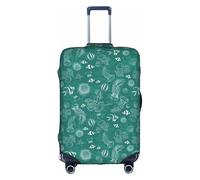 YHBLYKXP Funda de equipaje con estampado de delfines, flores, estrellas de mar, coral, conchas, funda protectora elástica, se adapta a maletas de 18 a 32 pulgadas, Blanco, L