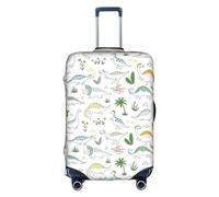 YHBLYKXP Funda de equipaje con estampado de dinosaurio caminando, protector de maleta, funda protectora elástica, se adapta a maletas de 18 a 32 pulgadas, Blanco, M