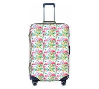 YHBLYKXP Funda de equipaje con estampado de flores de flamenco, protector de maleta, funda protectora elástica, se adapta a maletas de 18 a 32 pulgadas, Blanco, L