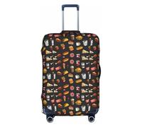 YHBLYKXP Funda de equipaje con estampado de hamburguesas y patas de pollo, protector de maleta, funda protectora elástica, se adapta a maletas de 18 a 32 pulgadas, Blanco, M