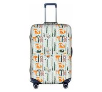 YHBLYKXP Funda de equipaje con estampado de oso zorro, pájaro, protector de maleta, funda protectora elástica, se adapta a maletas de 18 a 32 pulgadas, Blanco, L