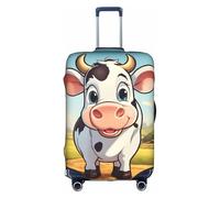 YHBLYKXP Funda de equipaje con estampado de vaca de leche de dibujos animados, protector de maleta, funda protectora elástica, se adapta a maletas de 18 a 32 pulgadas, Blanco, L