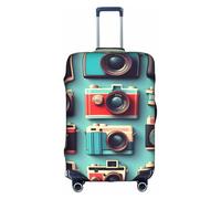 YHBLYKXP Funda de equipaje con estampado retro Cool Camera Collection, protector de maleta, funda protectora elástica, se adapta a maletas de 18 a 32 pulgadas, Blanco, XL