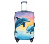 YHBLYKXP Funda protectora con estampado de delfines enamorados, funda protectora de maleta de moda, cremallera oculta, Blanco, M
