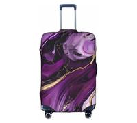 YHBLYKXP Funda protectora de mármol con textura morada oscura con 1 impresión, protector de maleta de moda, cremallera oculta, Blanco, M