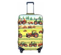 YHBLYKXP Funda protectora para carrito con estampado de agricultura de tractores, protector de maleta de moda, cremallera oculta, Blanco, XL