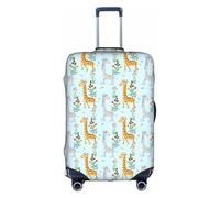 YHBLYKXP Funda protectora para carrito con estampado de flores de jirafa, protector de maleta de moda, cremallera oculta, Blanco, XL